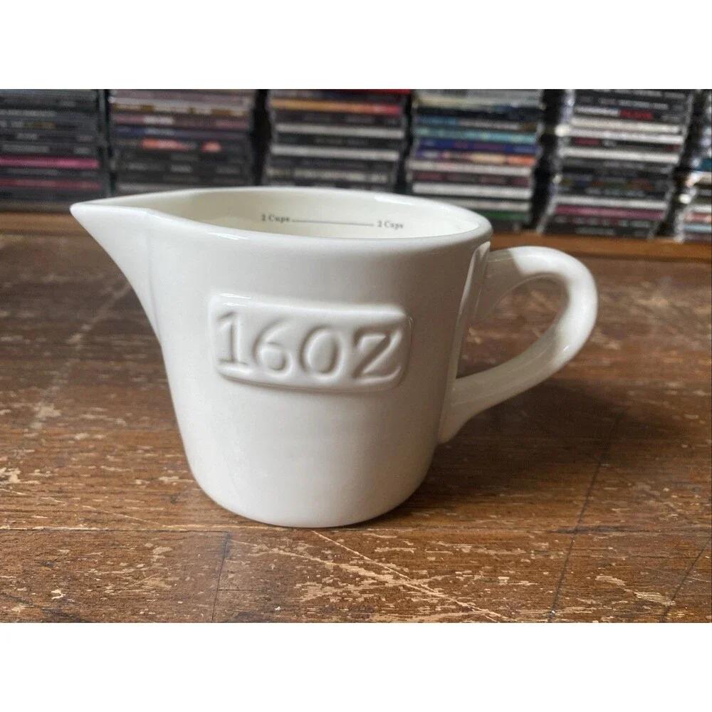 Home Essentials 1 Cup 16 Oz Measuring Bowl Kitchen Stoneware